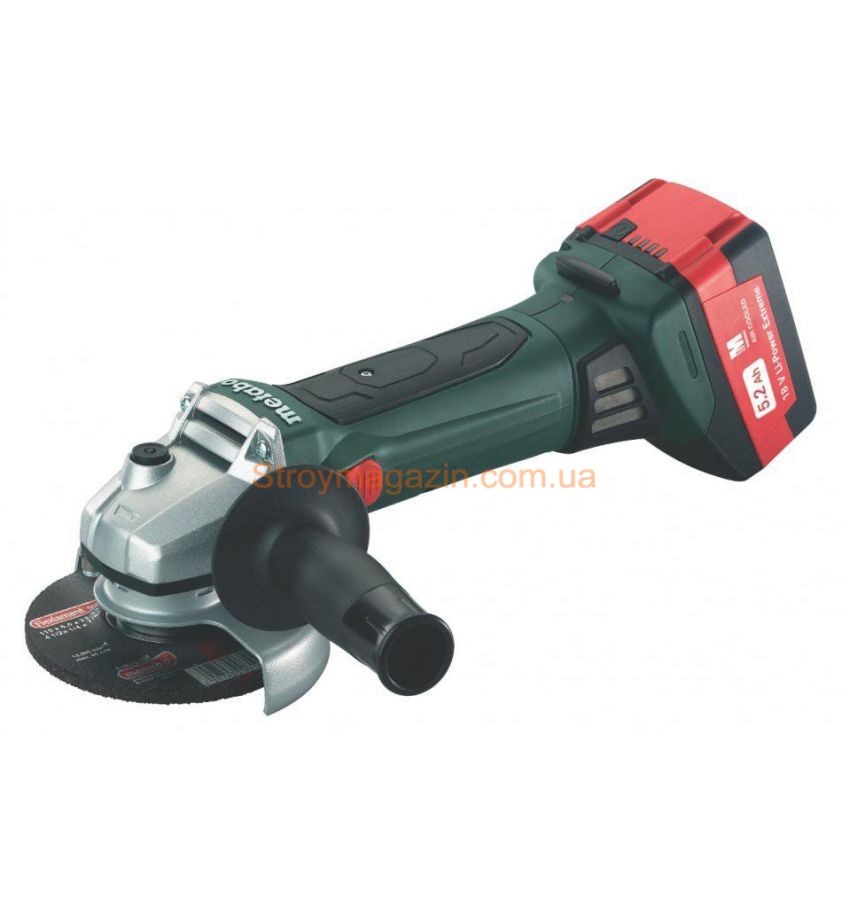 Аккумуляторная угловая шлифмашина Metabo W 18 LTX 125 (2 x Li-Power Extreme 5,2 Ач. пластиковый кейс)