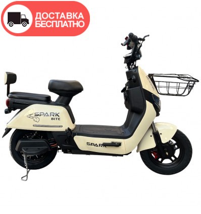 Велосипед с электромотором SPARK BITE 60V/1000W/20Ah 14" Кремово-бежевый