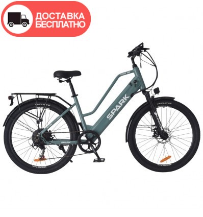 Велосипед с электромотором SPARK E-CITY EASY GO 17" 48V/500W/12,5Ah серо-оливковый