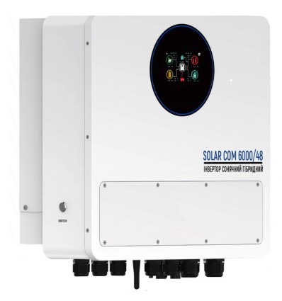 Гибридный инвертор Aruna SOLAR COM 6000/48 (6kW, 48A, 125А, Wi-Fi)