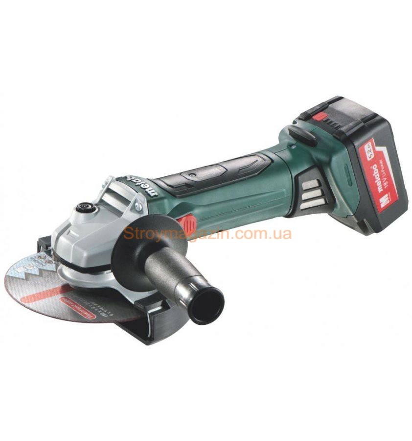 Аккумуляторная угловая шлифмашина Metabo W 18 LTX 150 (2 x Li-Power Extreme 5,2 Ач. пластиковый кейс)