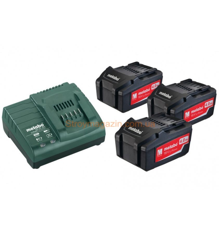 Базовый комплект аккумуляторов Metabo Basic-Set 3x4,0 Ач